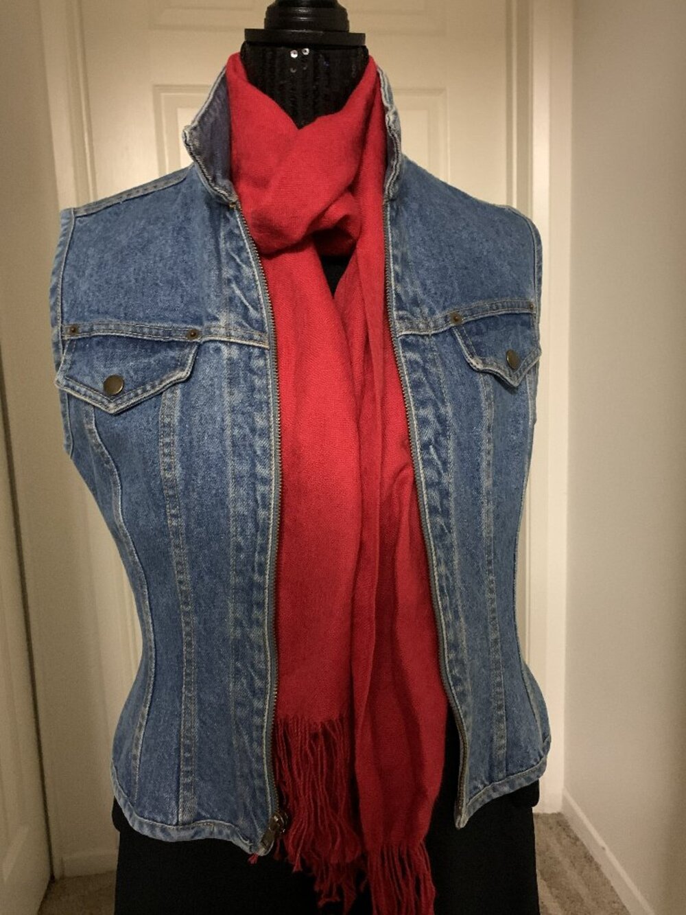 Denim Western Vest